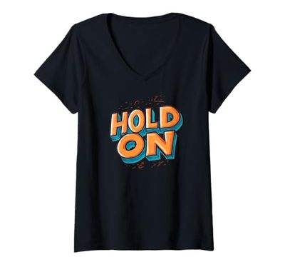 Donna Hold on Speech Costume per adulti e bambini Maglietta con Collo a V