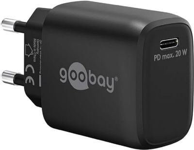goobay 65405 USB-C PD (Power Delivery) snellader 20W met GaN - technologie, lader/voeding/oplader voor USB type C-apparaten/iPhone/iPad/Samsung Galaxy, zwart