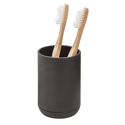iDesign Cade Verre à Dents pour Le Lavabo, Petit Porte Brosse à Dents en Plastique, Noir