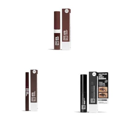 3INA MAKEUP - The Color Mascara 575 (Mini) + The Color Pen Eyeliner 575 (Mini) + The 24H Level Up Mascara 900 (Mini) - Travel Size Mascara & Eyeliner for Sensitive Eyes - Vegan - Cruelty Free