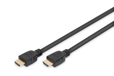 DIGITUS Câble HDMI 2.1-2m - avec Canal Ethernet - UHD-II 8k 60Hz - 4k 120Hz - Compatible avec PS5, Xbox Series, TV, projecteur - Contacts plaqués Or - Polybag - Noir
