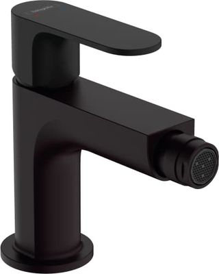 hansgrohe Rebris S miscelatore monocomando bidet, rubinetto bidet con piletta in metallo, nero opaco