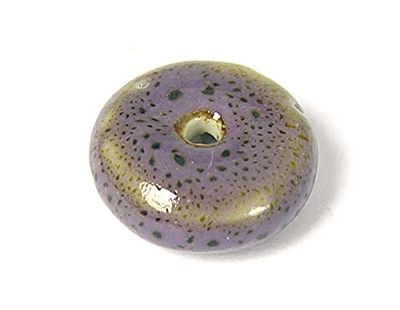 Perle céramique disque violet diam. 16x7mm. 100u.