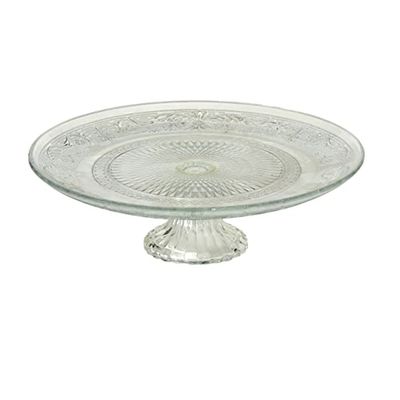 Boltze Bandeja, bandeja e socorro de vidro com suporte, diâmetro aprox. 25 cm