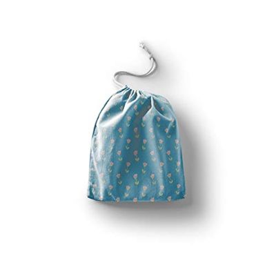 Bonamaison Impreso Algodón Bolsas con Cordón, Bolsa con Cordel para el Hogar y el Almacenamiento de Verduras, Bolso de Compras, Plegable, Ecologica, Reutilizables, Tamaño: 30x40 Cm