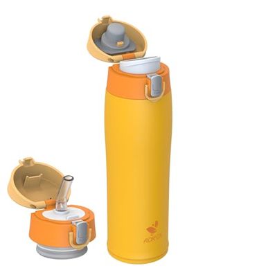 AORIN Drinkfles van roestvrij staal, 18/8, 500 ml, lekvrij, thermoskan, isolatiefles, dubbelwandig, BPA-vrij, sportfles, drinkflessen voor sport, school, outdoor