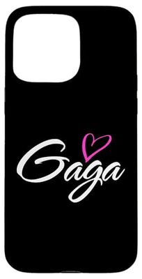 Gaga with Pink Heart Fun Aunt Grandma Mom Gift Case for iPhone 15 Pro Max