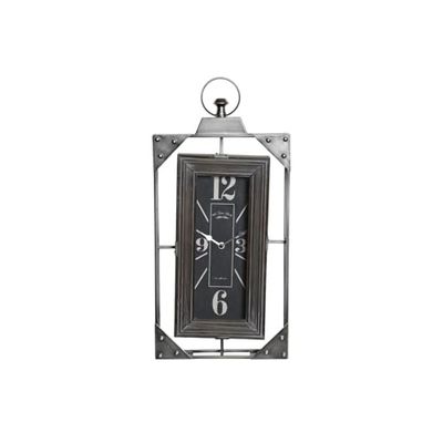 RELOJ PARED HIERRO MADERA 29X6,5X61 GRIS