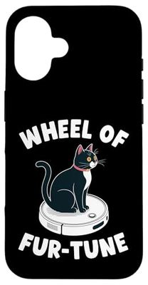 Wheel Of Fur-Tune Robot Vacuum Cleaner Funny Cat Case for iPhone 16