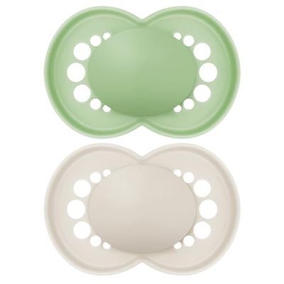 MAM | Sucette Original Tendance 18+ mois (2 pièces) coloris aléatoire – Tétine en silicone symétrique et anatomique – Tétine bébé avec boîte de transport et de stérilisation