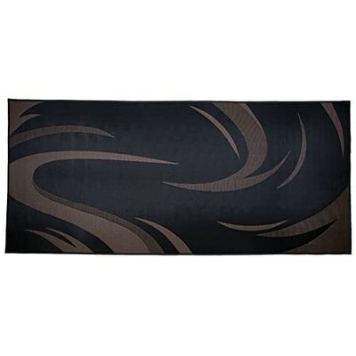 Stylish Camping Ming's Mark SD8181 Reversible Swish Patio Mat - 8' x 18', Black/Brown