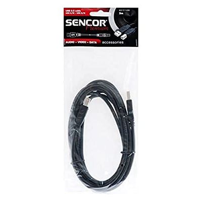 SENCOR SCO 511-030 USB-printerkabel, zeer goede prijs-kwaliteitverhouding, USB-kabel - adapter, USB 2.0 A-stekker - USB 2.0 B-stekker, lengte 3 m, USB A/M-B/M PRINTER