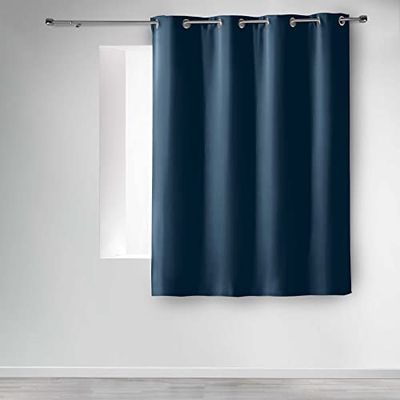 Douceur d'Interieur gordijn met ogen, blauw, 135 x 180 cm