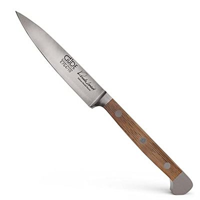 Güde Alpha Barrel Oak Coltello da cucina dello chef con manico in quercia, Adulto, Quercia, Lunghezza lama 10 cm