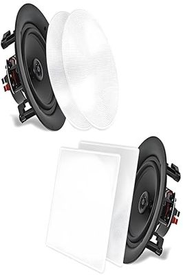 Pyle Altoparlanti Basso Medio 16,5 Centimetri, Casse Audio 2 Vie, Coppia da Incasso, Woofer con Tweeter in Polimero ad Alta Conformità, Risposta in Frequenza 60 Hz - 20 kHz, Speaker 200 Watt Picco