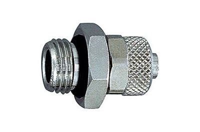 Raccord à visser droit sans anneau torique G 1/8 A pour tuyau 5/3 mm, SW 14, pression de travail max. 18 bar, laiton nickelé