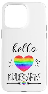 Hello Kindergarten Rainbow Heart Studenti Insegnanti Scuola Custodia per iPhone 15 Pro Max