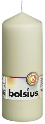 BOLSIUS Lot de Bougies Pilier Bougies Pilier Pillar Candle, Single in Cello, 150/60 mm Ivoire