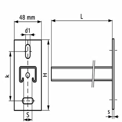 Console murale Micra Strut WALRAVEN 41x41x2 EZ x L.450 mm - MC6603926