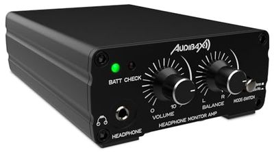 Audibax AHP-200A - Wzmacniacz słuchawek HiFi - Kompatybilny z laptopami MP3 MP4 MP4 - Przenośny wzmacniacz słuchawek 3,5 mm - Przełącznik przełącznika Miksowania Stereo i Mono