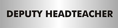 Seco Deputy Headteacher skylt, 190 mm x 45 mm - 2 mm borstad aluminiumeffekt akryl