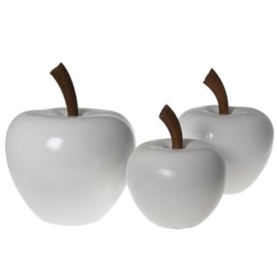 Alexandra House Living Figura Decorativa Blanco Cerámica Manzana 30 x 40 cm