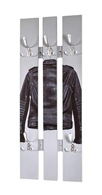 HAKU Möbel garderobe Murale Optique INOX, Motif, Aluminium, MDF - Dim.: L 40 cm x H 100 cm x P 9 cm, Style: Modern