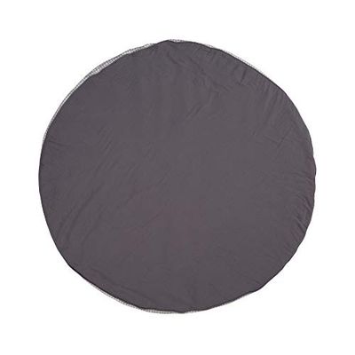 LÄSSIG Coperta per gattonare e giocare in mussola di cotone biologico lavabile Tappeto da Coccole a Cuscino Rotondo/Seat Cushion Muslin antracite