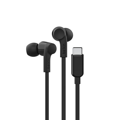 Belkin SoundForm Auricolari con filo e connettore USB-C, auricolari in-ear con microfono, cuffie USB-C per iPhone 15, iPad mini, Galaxy S24, dispositivi Android e altri (cuffie con microfono), nero