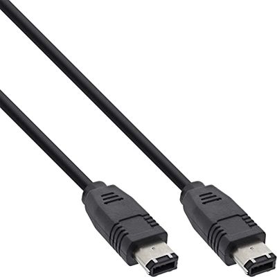 InLine 34055 - Cable FireWire IEEE1394 de 6 pines (macho/macho, 0,5 m), color negro