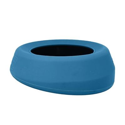 Kurgo inget spill hund reseskål, stänk fri vandra vattenskål, S, BLÅ
