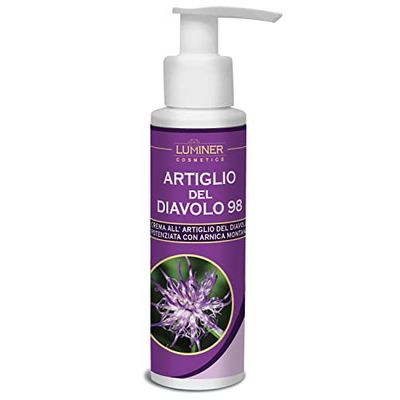 Artiglio del Diavolo Extra Forte Pomata 100ml, Crema Artiglio del Diavolo e Arnica per Massaggi ad Articolazioni e Muscoli, Formula Naturale Concentrata ad Azione Rapida Made In Italy LUMINER