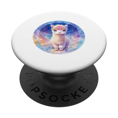 Bonito mandala de alpaca adorable: diseño caprichoso e intrincado PopSockets PopGrip Adhesivo