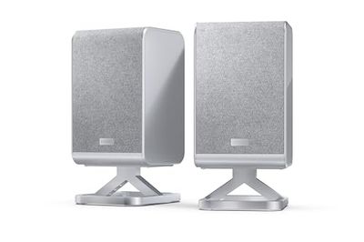 Sharp HT-SPR52021(SL) Coppia di altoparlanti posteriori wireless 1.0.1 da collegare alla soundbar Q per un'esperienza migliorata, suono surround, Dolby Atmos, DTS:X, potenza massima 200W grigio