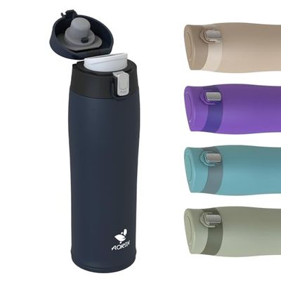 AORIN Drinkfles van roestvrij staal, 18/8, 500 ml, lekvrij, thermoskan, isolatiefles, dubbelwandig, BPA-vrij, sportfles, drinkflessen voor sport, school, outdoor