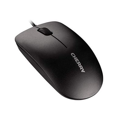 CHERRY MC 1000, Wired Office Mouse, Optical Sensor (1,200 dpi), 3 Buttons, Symmetrical Design for Left and Right-Handers, GS Certification, Black