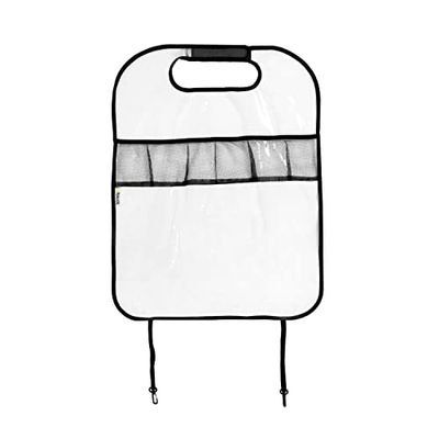 Hauck Cover Me Universal ryggstödsskydd för bilframsäten, enkel fästning, slitstark, kan tvättas, mycket förvaringsutrymme, 64 x 48 cm – grå
