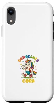 Cora schoolkid Rainbow Unicorn Design personalized Case for iPhone XR