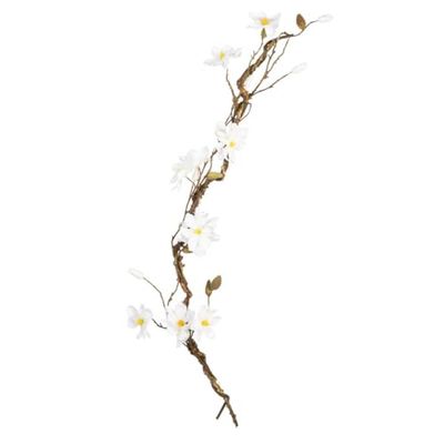 BigBuy Home Fleur décorative Blanche Verte 30 x 10 x 91 cm