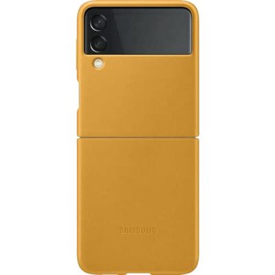 Samsung Galaxy Z Flip3 Leather Cover - Official Samsung Case - Mustard