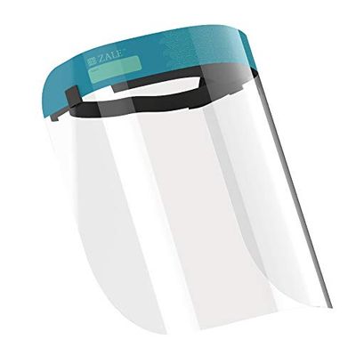 Zale FDA-geregistreerde bescherming gezichtsbescherming met rekbare hoofdband, all-round bescherming met lichtgewicht, anti-condens, transparante vel, turquoise, verpakking van 10 stuks