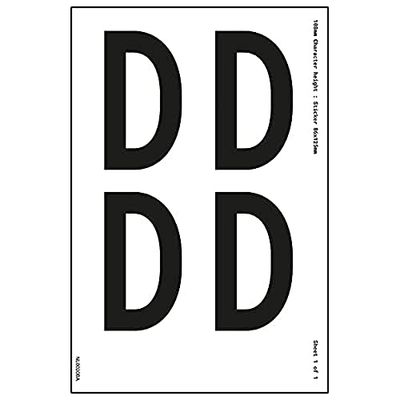 One Letter Sheet - D - 13mm Character Height - 300x200mm - Self Adhesive Vinyl