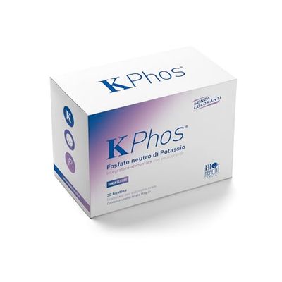 KPhos - Integratore a Base di Fosforo (500 mg) e Potassio (1.000 mg) x 2 Bustine per Integrazione in Caso di Carenze o Aumentato Fabbisogno, Integratori Gluten Free al Gusto Agrumi, 30 Bustine da 3gr