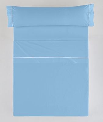 Juego de sábanas kleur azul lichtblauw - Cama de 90 (3 stuks) - 100% katoen - 144 hilos gramage: 115