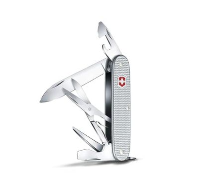 Victorinox Pioneer X Alox, Navaja suiza con 9 funciones, incluyendo hoja, tijeras y abrelatas, color plateado