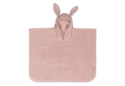 Jollein Badponcho voor kinderen, 1-4 jaar, Terry, Wild Rose, 100% katoen, badstof, Oeko-Tex gecertificeerd, met capuchon met oren, badponcho voor meisjes en jongens