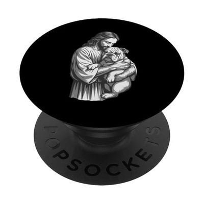Bulldog Inglés Y Jesús Christian Faith Dog Lover PopSockets PopGrip Adhesivo