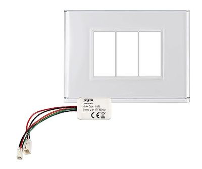 Beghelli - Placca Interruttore - Placca Iper 3FR Con Sistema Di Illuminazione, Con Batteria Di Emergenza, Colore: Bianco