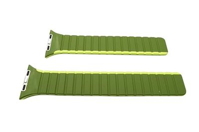 System-S Pulsera 42 44 45 49 mm de silicona flexible magnética compatible con Apple Watch Smartwatch Verde Claro, verde/verde claro, Eine Grösse, Clásico