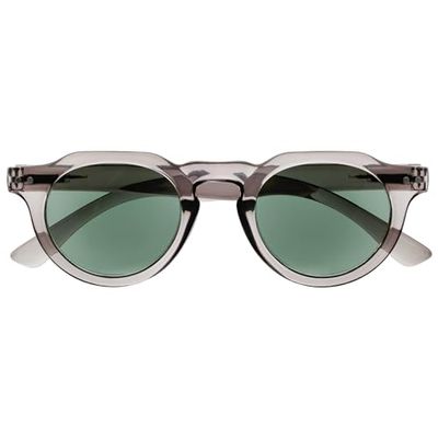 OPULIZE RIO - Occhiali da Lettura con Lente da Sole - Montatura Bordo Superiore Piatto - Protezione UV400 - Grigio - Uomo Donna - S53-7- +2.50